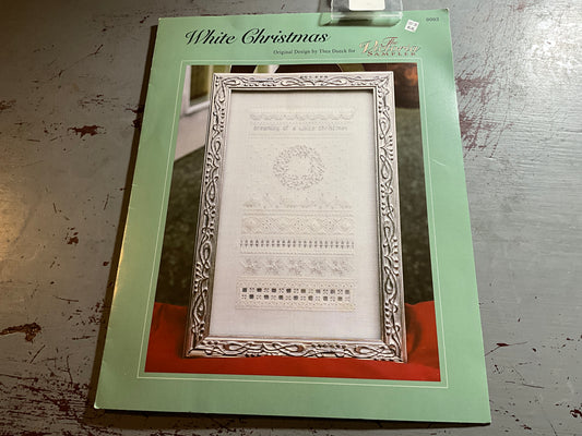 The Victoria Sampler White Christmas cross stitch chart with fabric and embellishment pack