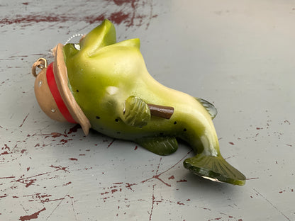 Sensational silly fish Christmas holiday ornament
