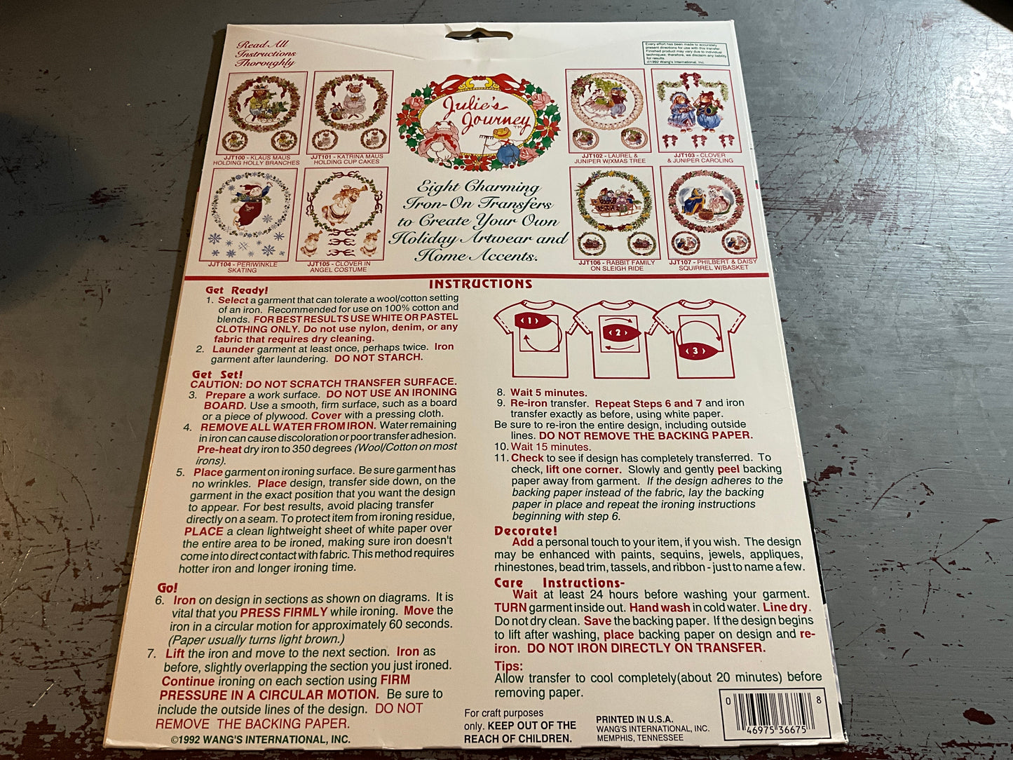 Wang’s International Julie’s Journey Sleigh Ride Full Color Holiday Iron On Transfer