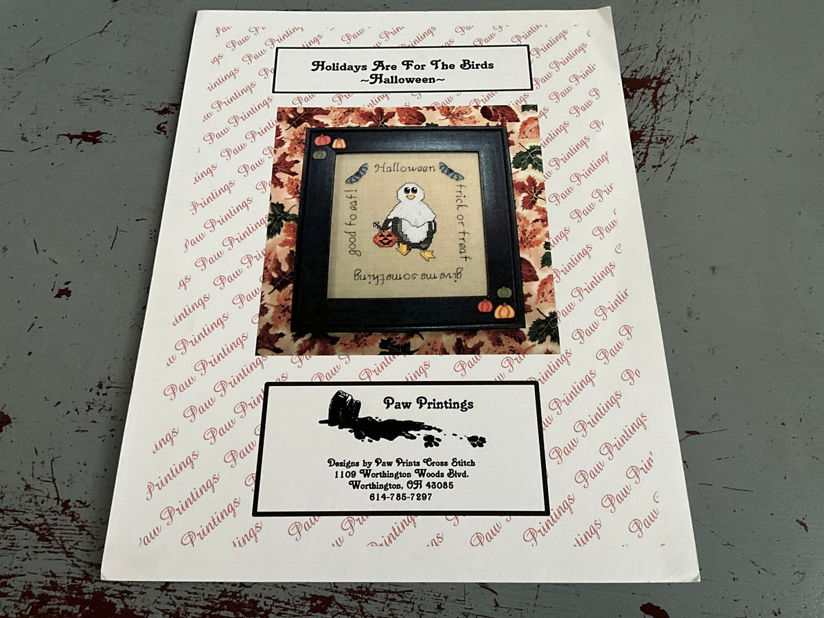Paw Printings Holidays Are For The Birds Halloween counted cross stitch chart