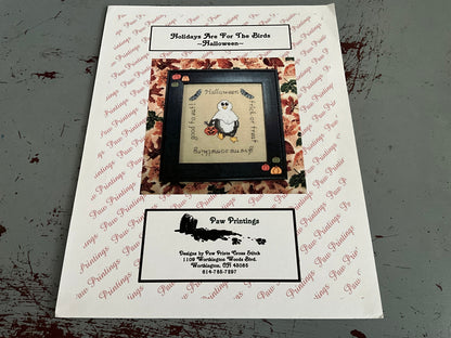 Paw Printings Holidays Are For The Birds Halloween counted cross stitch chart