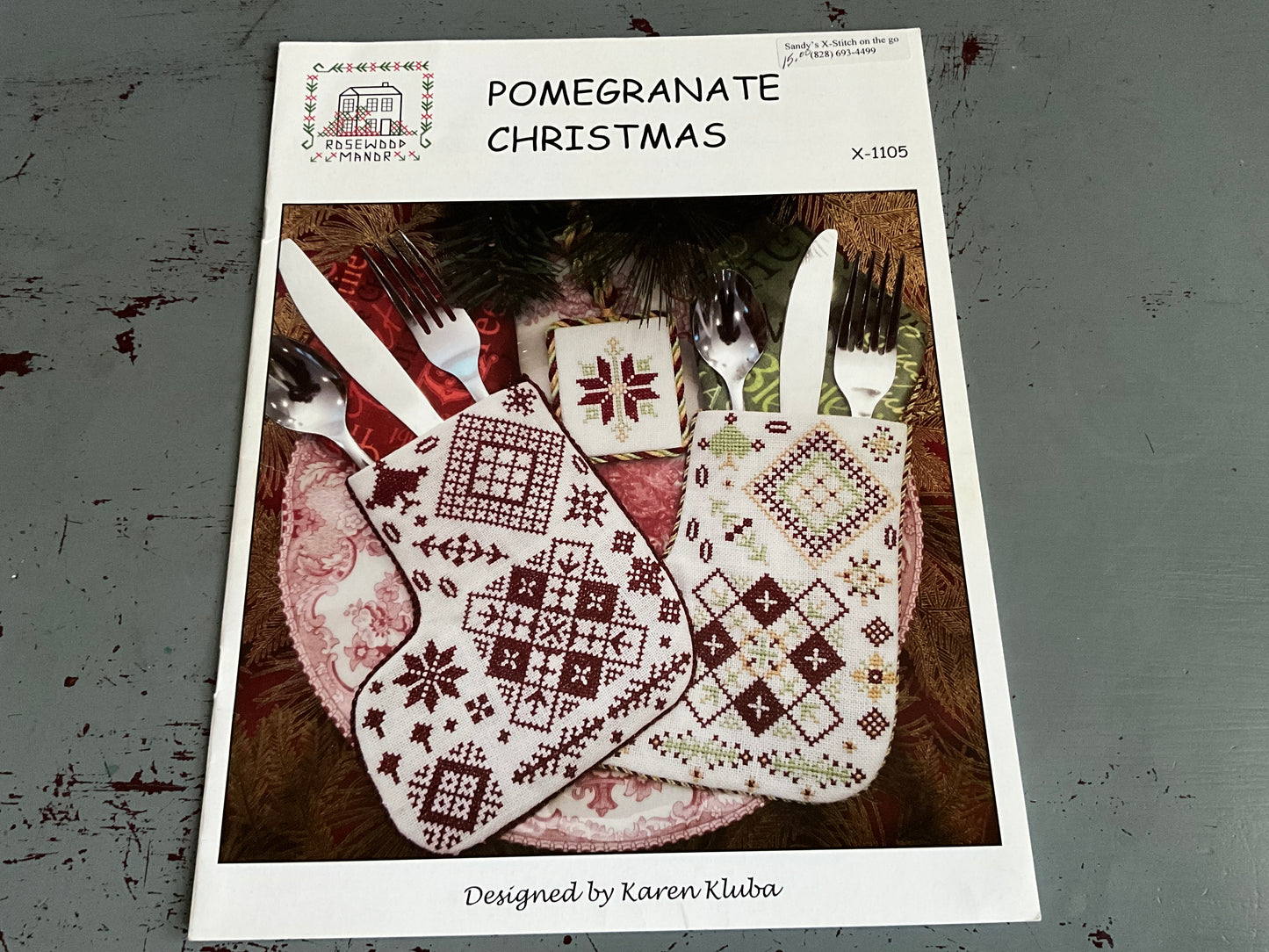 Rosewood Manor Pomegranate Christmas cross stitch chart