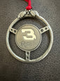 Dale Earnhardt 3 NASCAR Goodwrench pewter steering wheel Christmas ornament