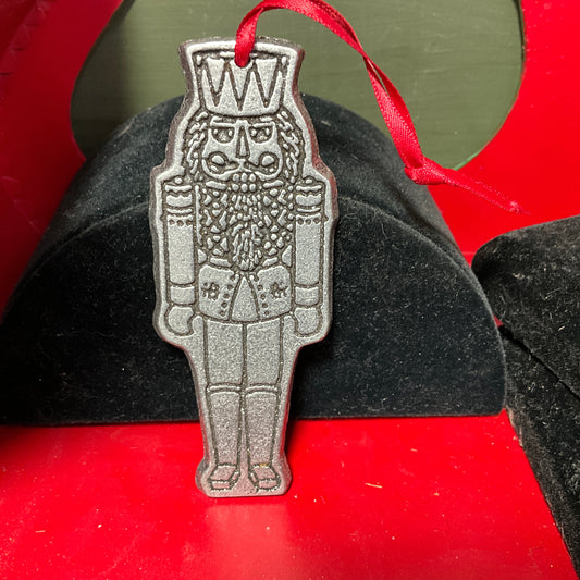 Precious pewter nutcracker soldier vintage ornament 3.75 inch tall
