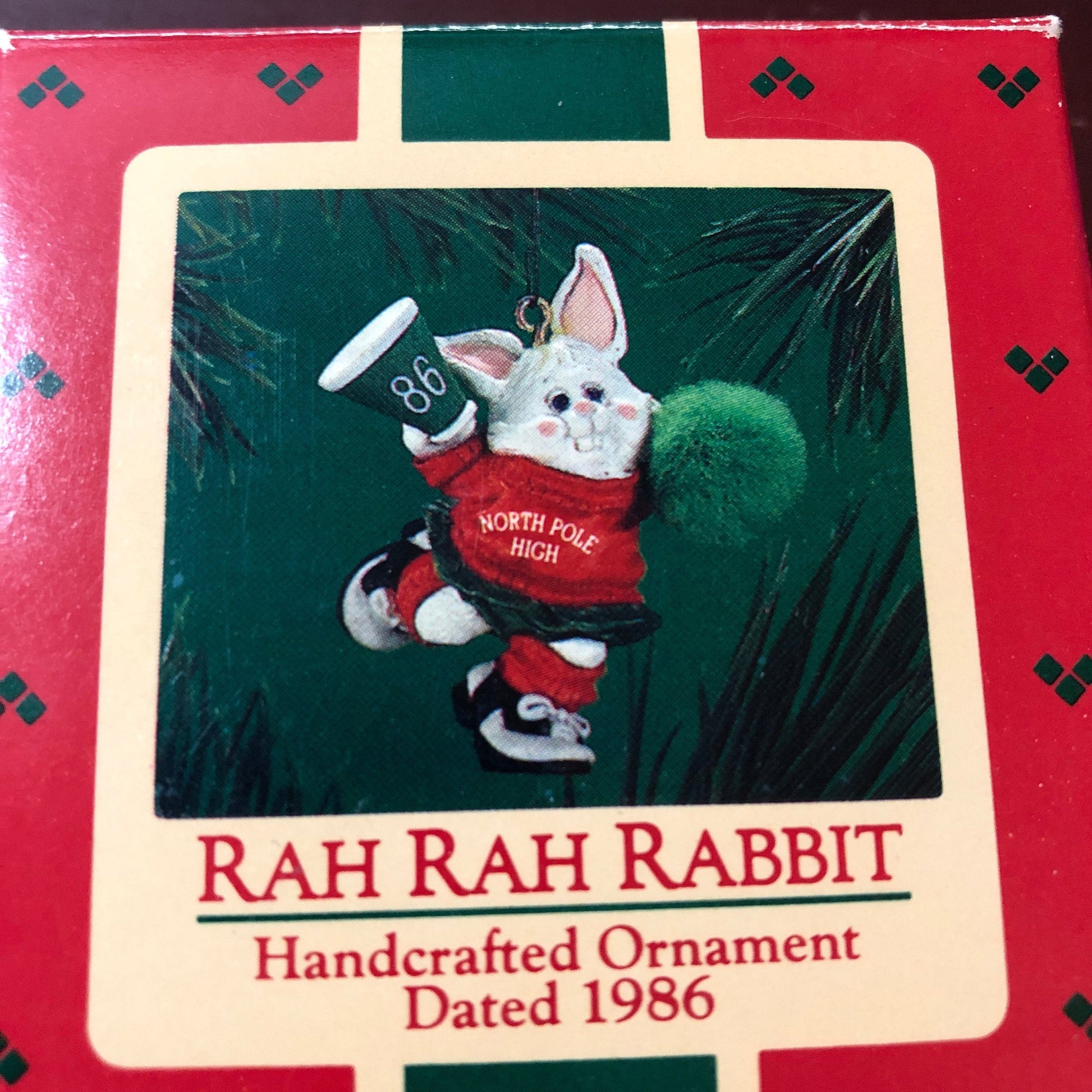 Hallmark, Rah Rah Rabbit, Dated 1986, Keepsake Ornament, QX4216*