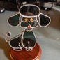 Stained Glass Puppy, Vintage Blue Glass With Red Lips and Yellow Eyes Ornament*