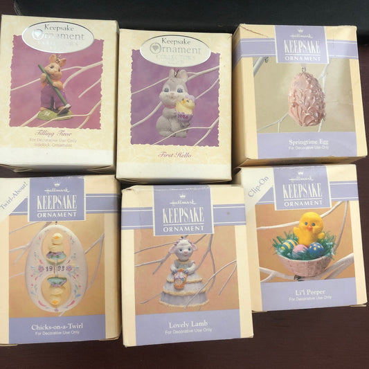 Hallmark, Collection of 6, Keepsake Vintage Collectible Easter Ornaments Includes...*