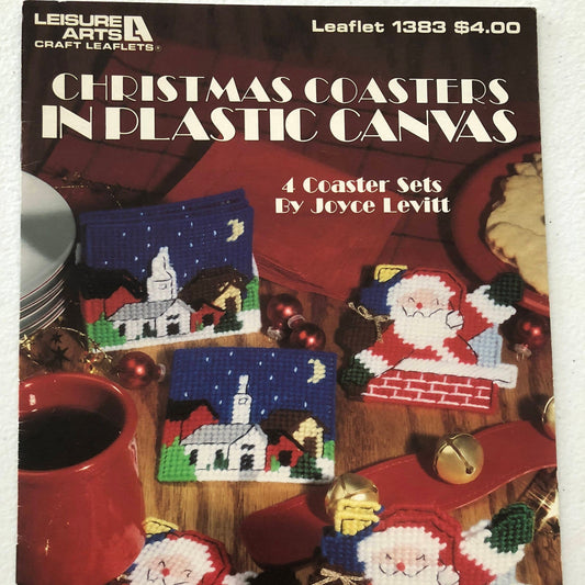 Leisure Arts Christmas Coasters in Plastic Canvas Leaflet 13834 Coaster Sets By Joyce Levitt 