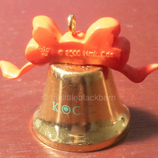 Hallmark, Golden Bell with Red Bow, Dated 2000, KOCC, Keepsake Ornament