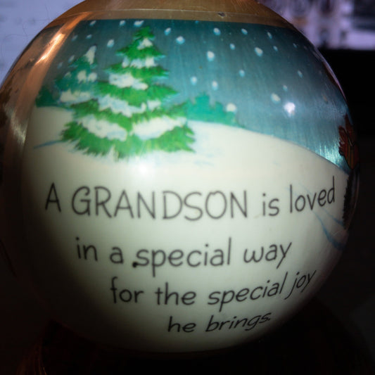 Hallmark, Grandson, Vintage 1978, Satin Ball, Keepsake Ornament, QX2156*