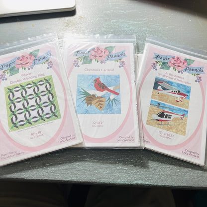 Paper Panache Patterns, Quilting Pattern Choice 0f 3, Paper Pieced Foundation Patterns,, See Description*