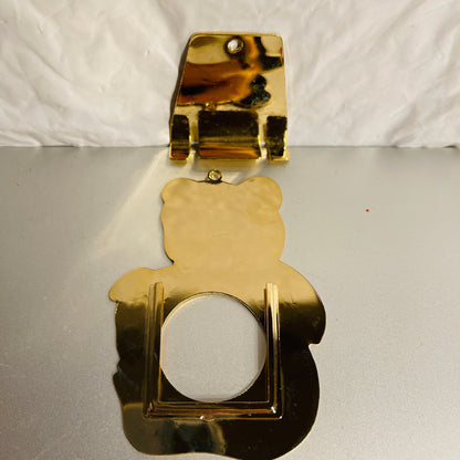 Teddy Bear Or Red Heart, Choice of Gold-Tone Metal Mini Picture Frame Ornaments with Stand