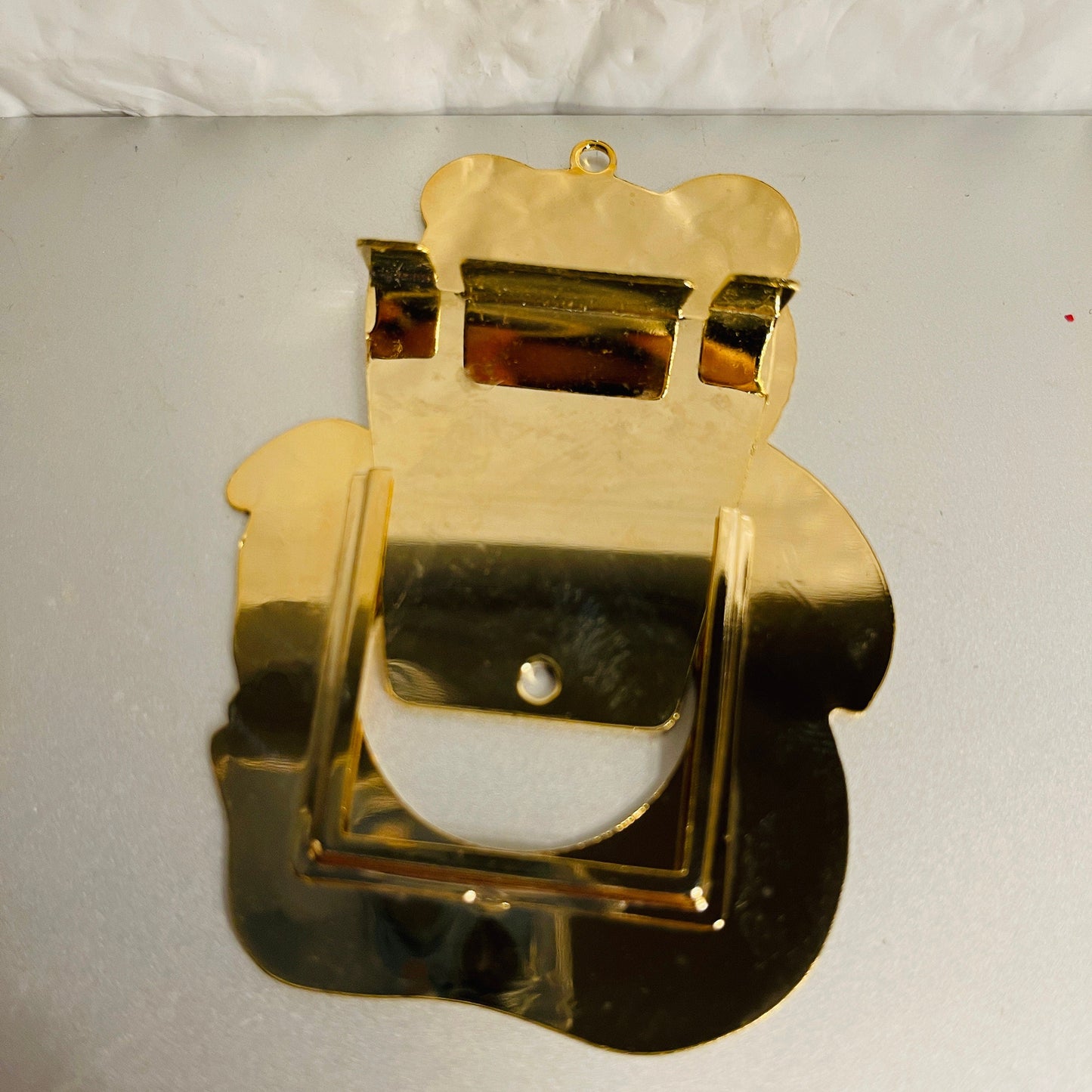 Teddy Bear Or Red Heart, Choice of Gold-Tone Metal Mini Picture Frame Ornaments with Stand