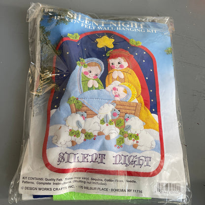 Design Works Silent Night Felt Wall Hanging Kit 12 By 17 Inches