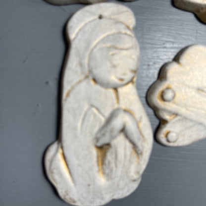 Nativity 4 piece Set Ceramic Christmas Tree Ornaments