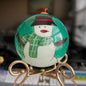 Splendid Snowman In Hat and Scarf Painted Glass Ball Ornament