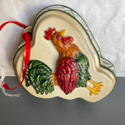 Rooster Stoneware Miniature Dessert Mold Vintage Ornament