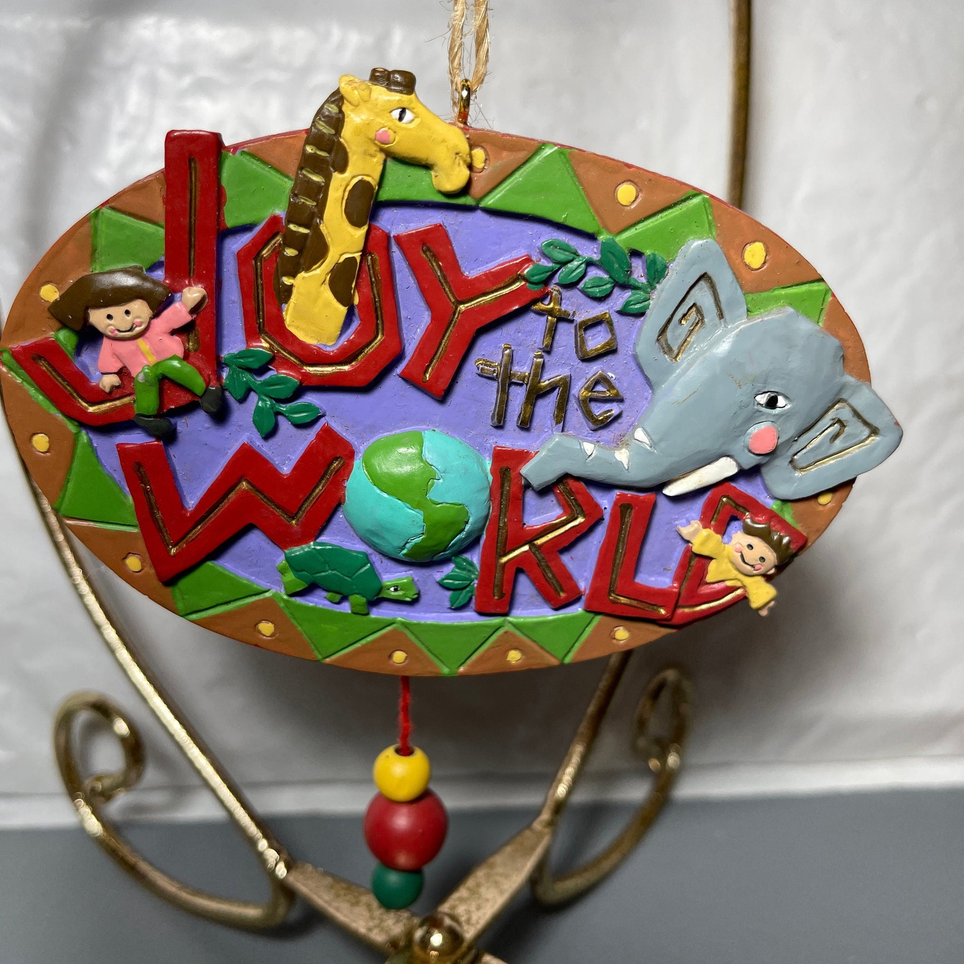 Joy To The World CARE By Midwest Of Cannon Falls Zoo Animals Porcelain Ornament