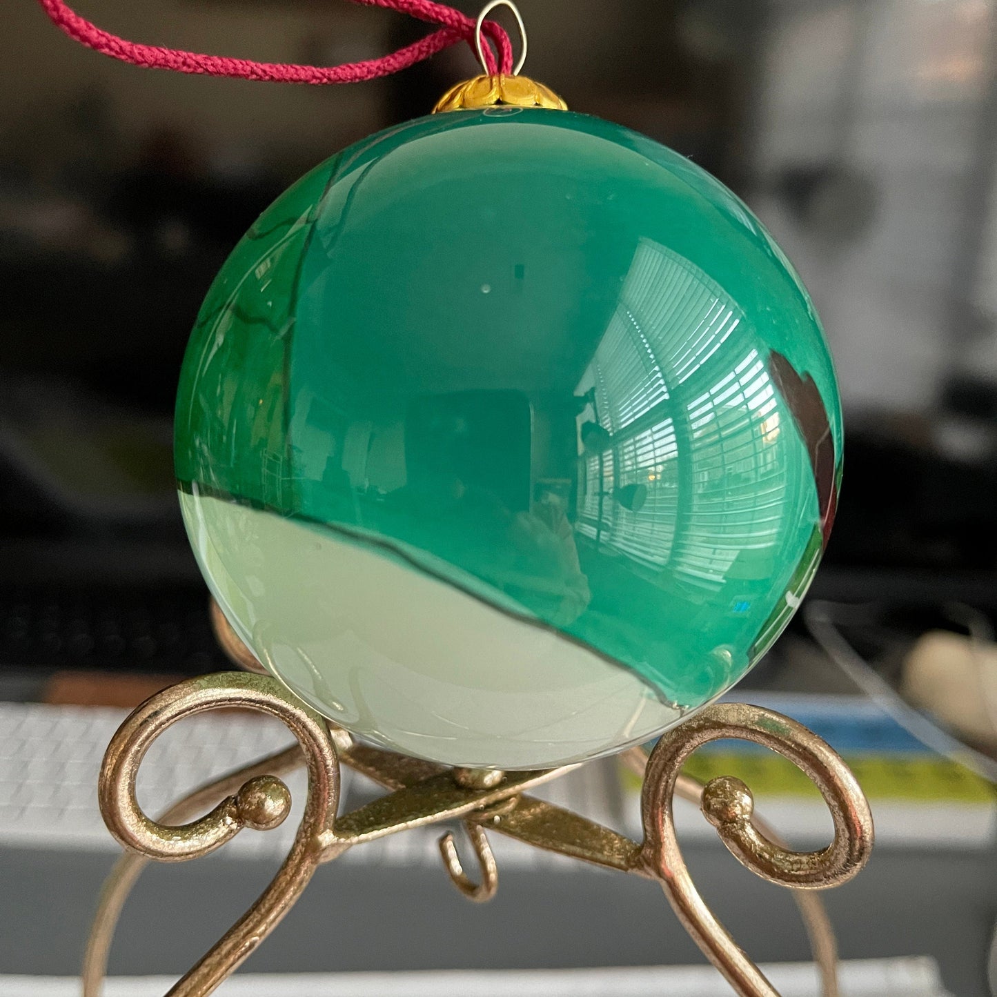 Splendid Snowman In Hat and Scarf Painted Glass Ball Ornament