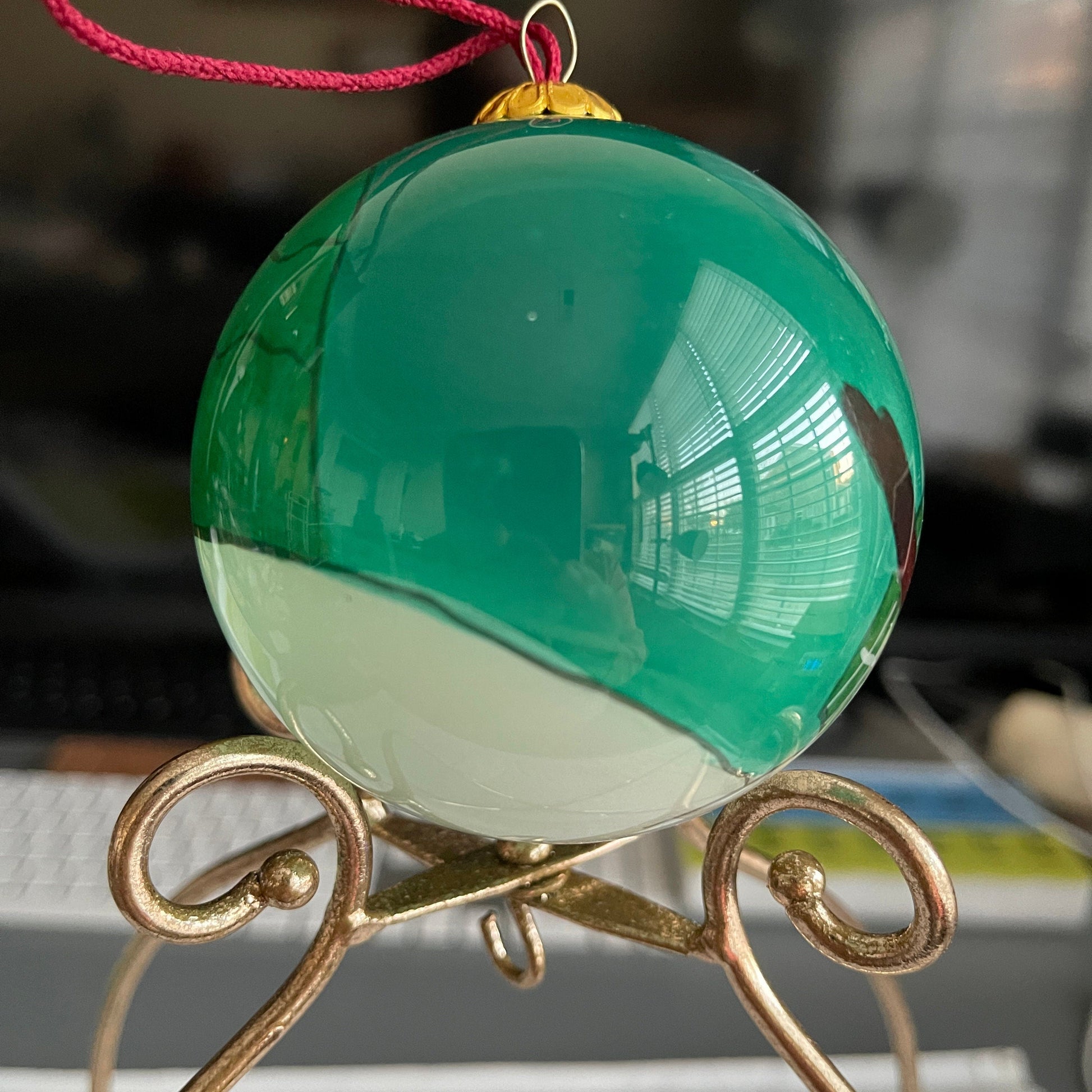 Splendid Snowman In Hat and Scarf Painted Glass Ball Ornament