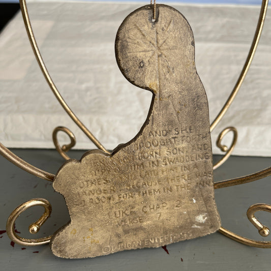 Duncan Enterprises Mary with Baby Jesus In His Crib Vintage Porcelain Ornament