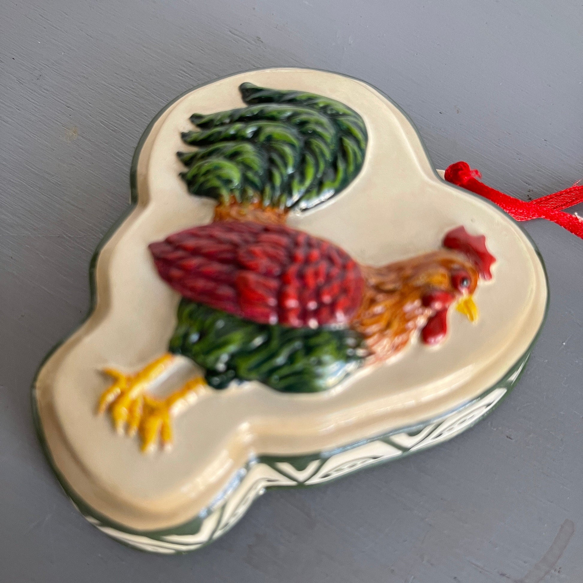 Rooster Stoneware Miniature Dessert Mold Vintage Ornament