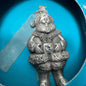 Pewter Santa Clause With Swarovski Crystal Buckle Jewel Gloria Duchin Christmas Ornament