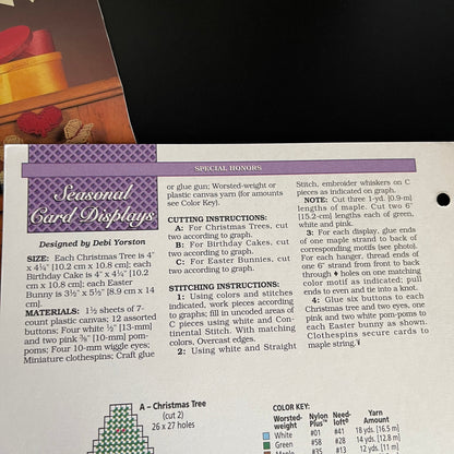 Plastic Canvas Set Of 4 resign Charts with Plastic Canvas Materials Included See Pictures and Description*