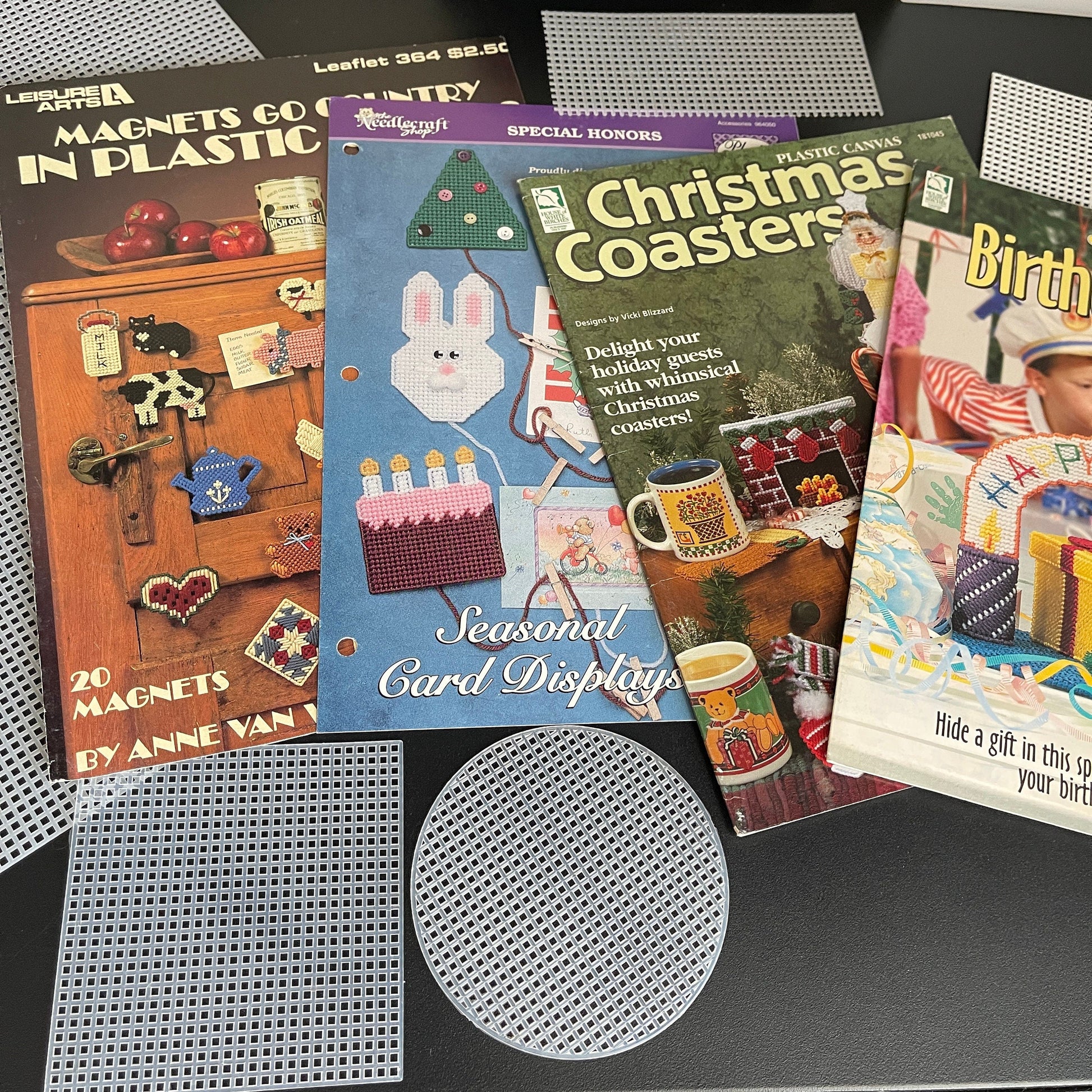 Plastic Canvas Set Of 4 resign Charts with Plastic Canvas Materials Included See Pictures and Description*