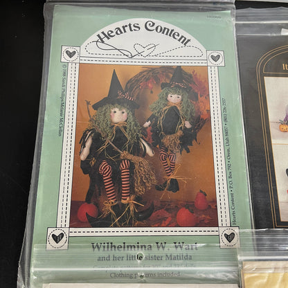 Halloween Witch choice doll and/or applique patterns see pictures and variations*