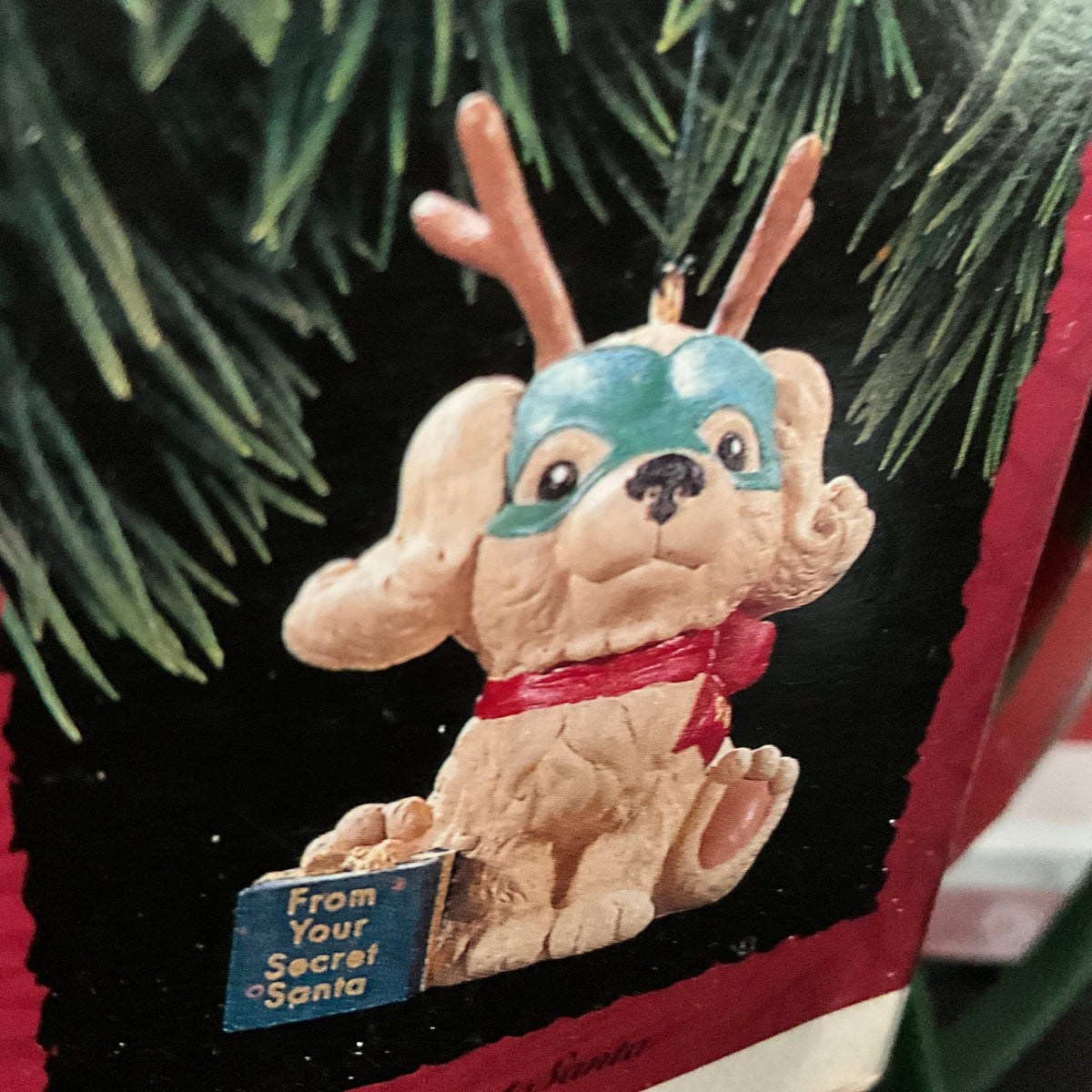 Hallmark Secret Santa Puppy Dated 1994 Keepsake Ornament QX573-6