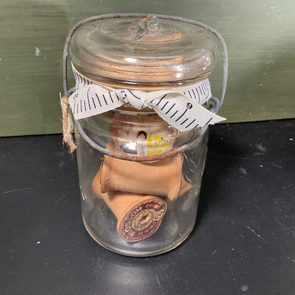 Decorate your personal needlecraft space with jars full of vintage sewing notions see pictures and variations*