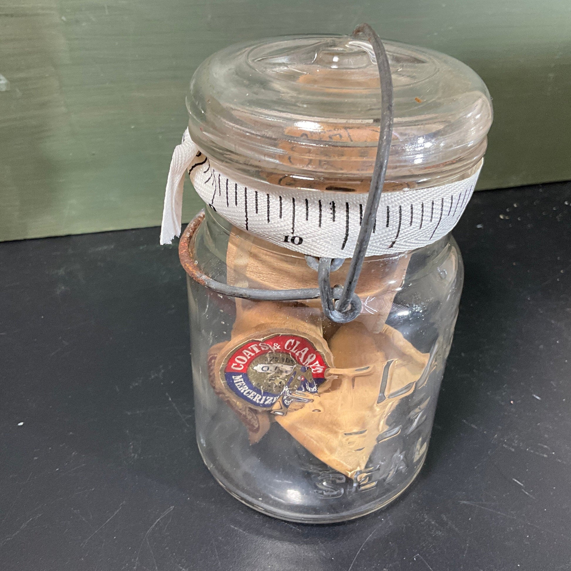 Decorate your personal needlecraft space with jars full of vintage sewing notions see pictures and variations*