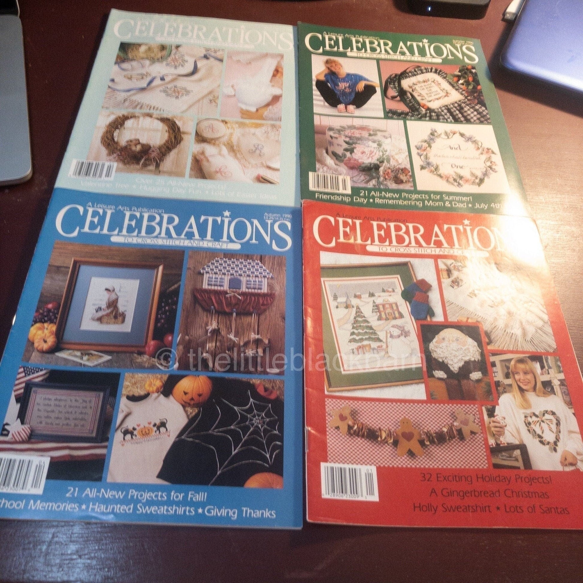 Celebrations, To Cross Stitch and Craft, Vintage 1990, 4 Issues*