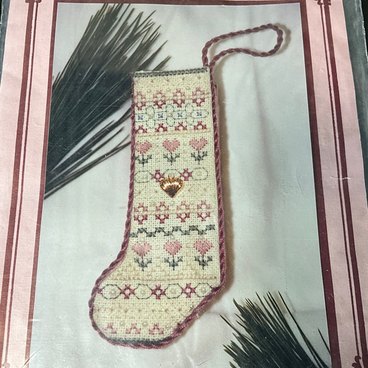 Lorri Birmingham Designs Simply Victorian Miniature Christmas Stocking #4 Item # 216-06 cross stitch kit