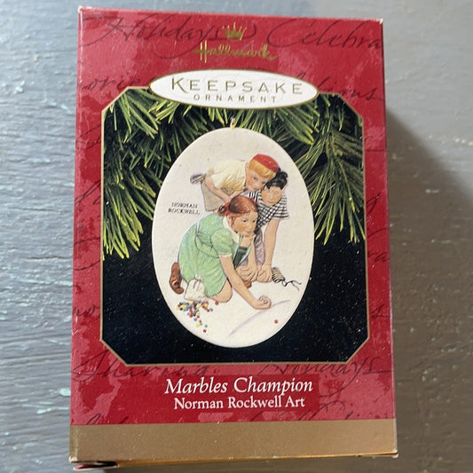 Hallmark, Marbles Champion, Norman Rockwell, Dated 1997, Keepsake Ornament, QX6342