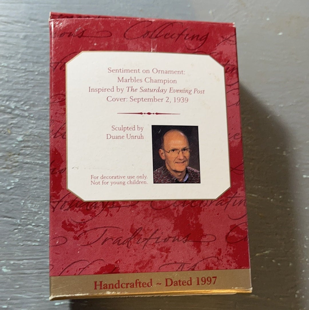Hallmark, Marbles Champion, Norman Rockwell, Dated 1997, Keepsake Ornament, QX6342