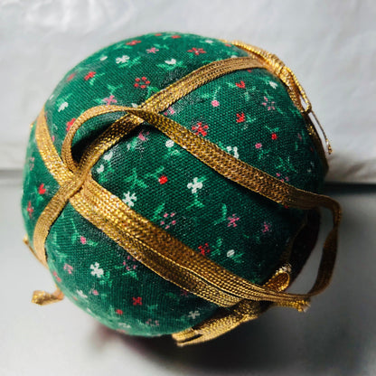 Homemade, Quilted Round Ball Christmas Ornament