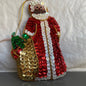 Spectacular Sequined Mrs. Clause with Santas Sack Full Of Toys Christmas Ornament