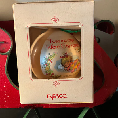 Enesco Enchantments Christmas Collection Vintage 1981 Glass Ball Ornament