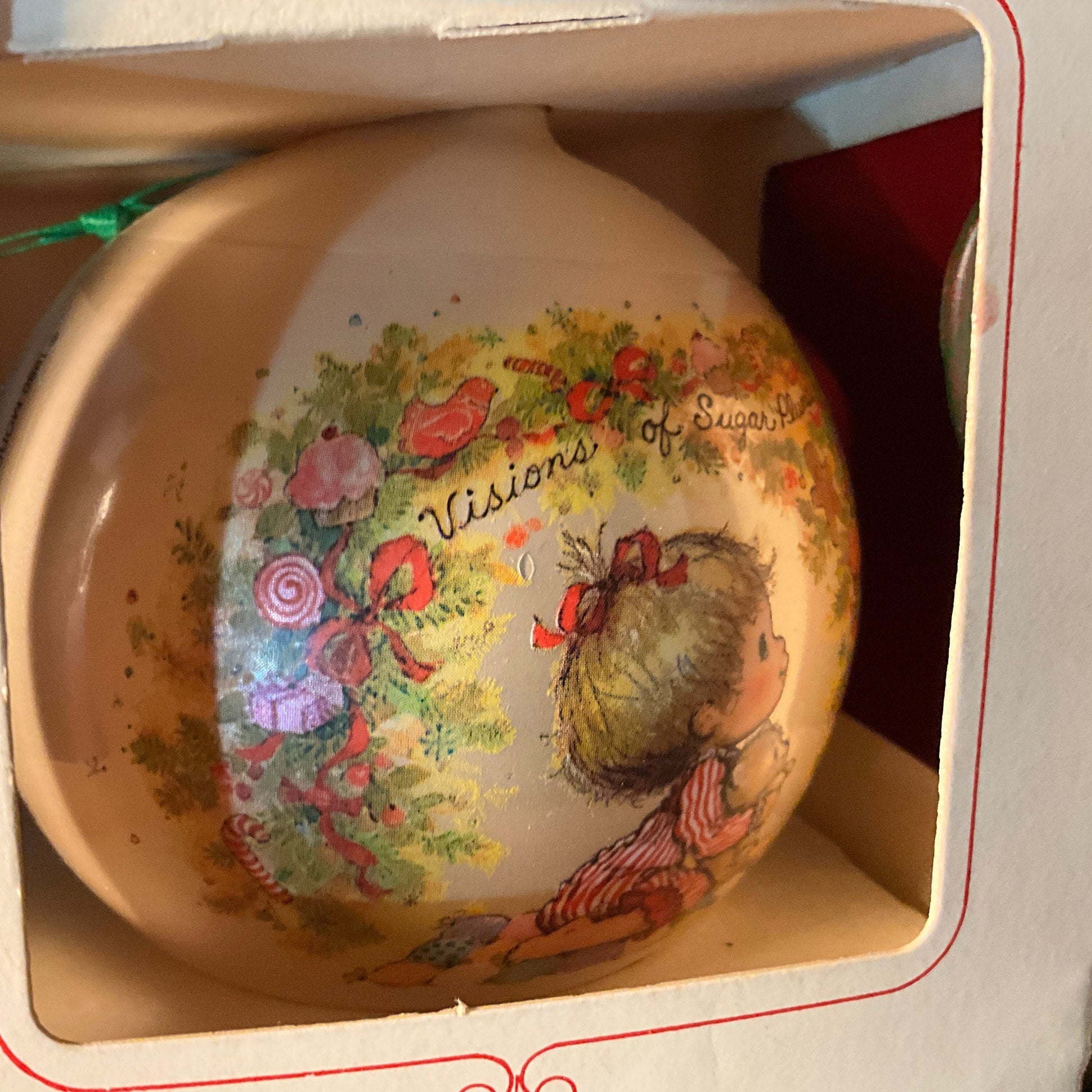 Enesco Enchantments Christmas Collection Vintage 1981 Glass Ball Ornament