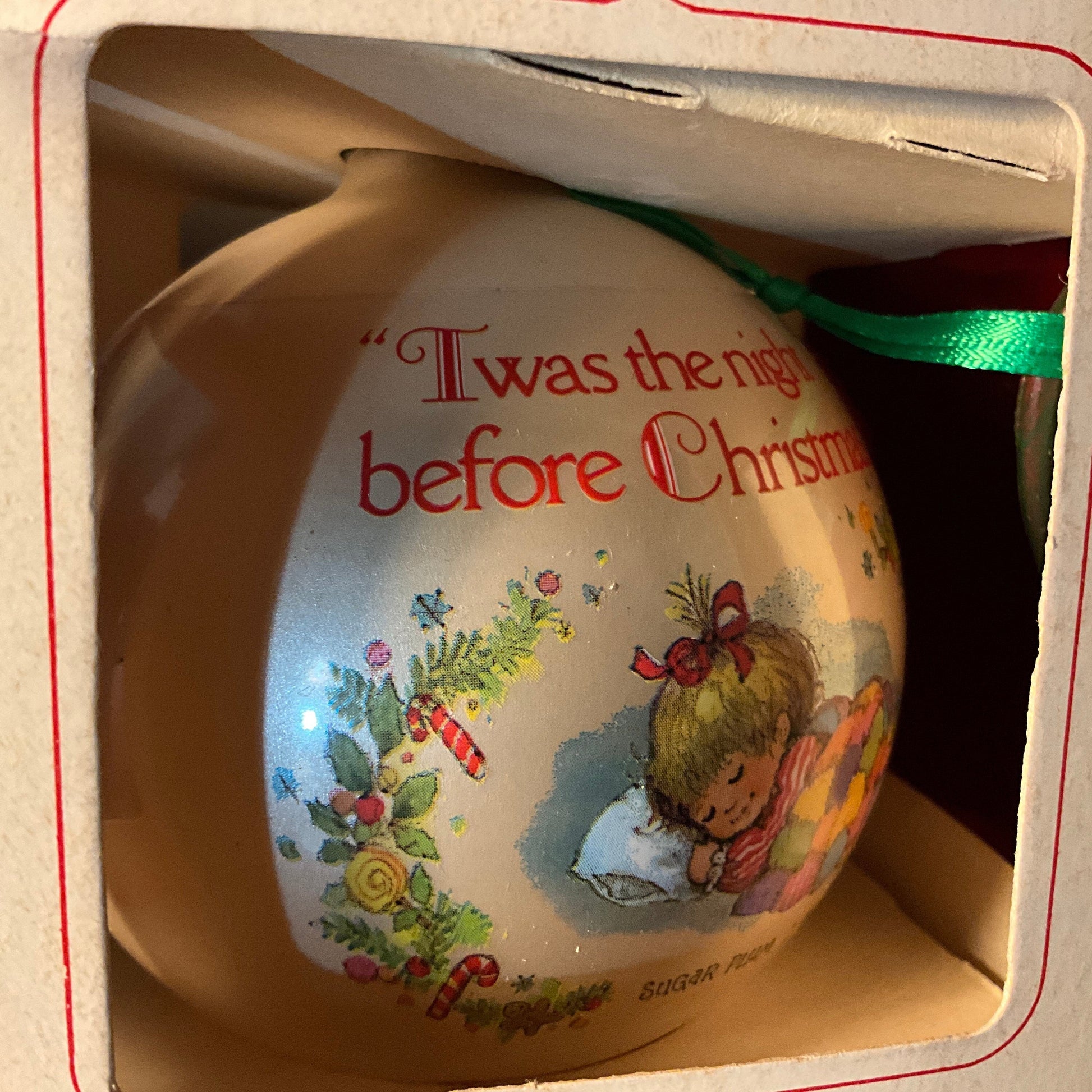 Enesco Enchantments Christmas Collection Vintage 1981 Glass Ball Ornament