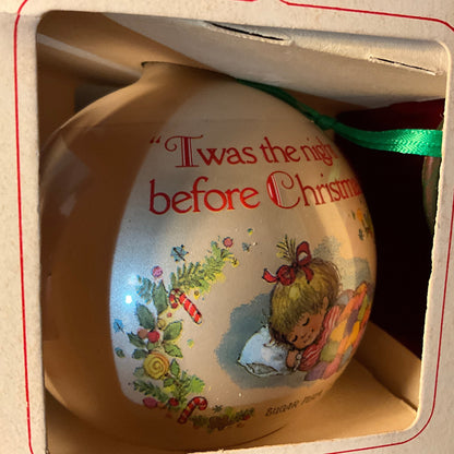 Enesco Enchantments Christmas Collection Vintage 1981 Glass Ball Ornament