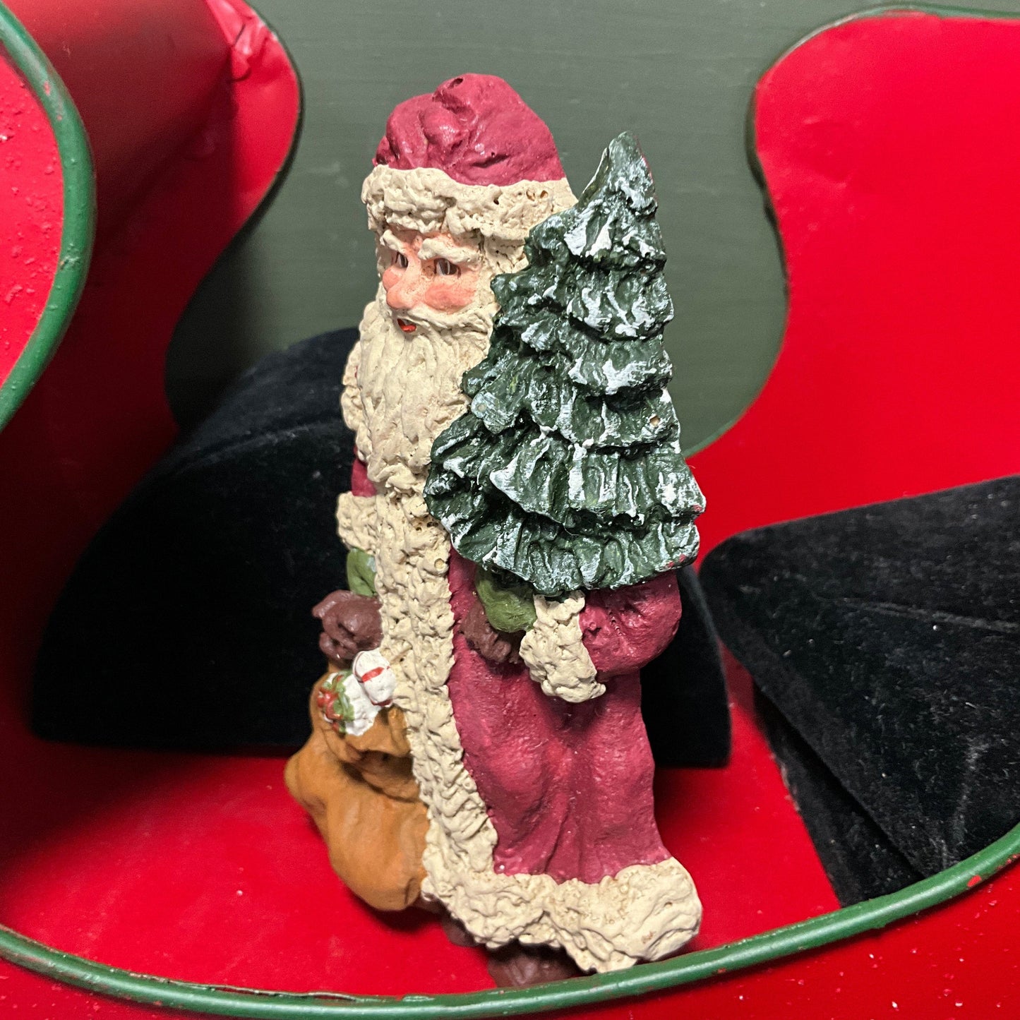 June McKenna Collectibles 1982-1988 Santa Claus with his sack and Christmas tree ornament