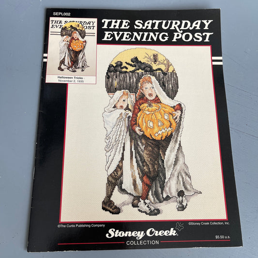 Stoney Creek Halloween Tricks The Saturday Evening Post SEPL002 vintage 1994 counted cross stitch chart