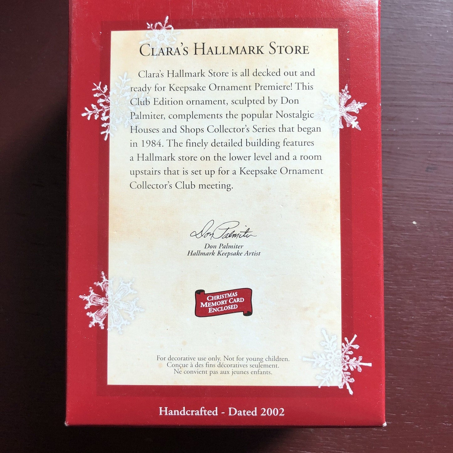 Hallmark, Nostalgic House, Clara&#39;s Hallmark Shop, Dated 2002 Keepsake Ornament, QXC4583*