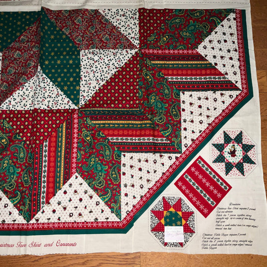 Concord&#39;s Christmas Tree and Ornaments fabric panel
