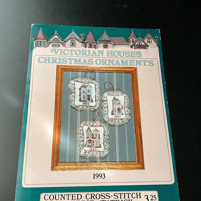 Victorian Houses Christmas Ornaments 1993 counted cross stitch by Debbie Patrick