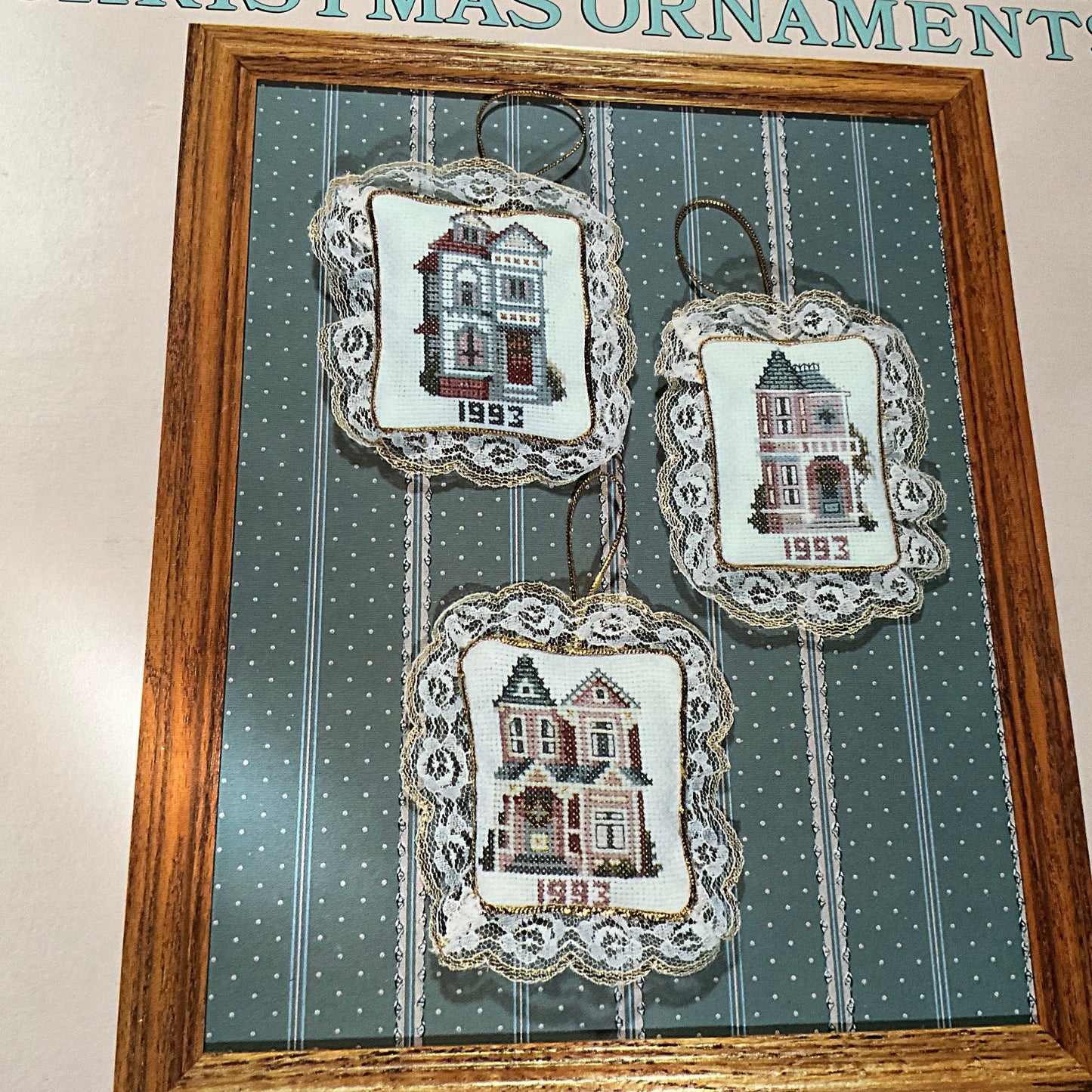 Victorian Houses Christmas Ornaments 1993 counted cross stitch by Debbie Patrick