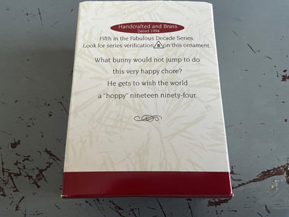Hallmark Fabulous Decade 1994 #5 White Rabbit Kepsake ornament. QX526-3